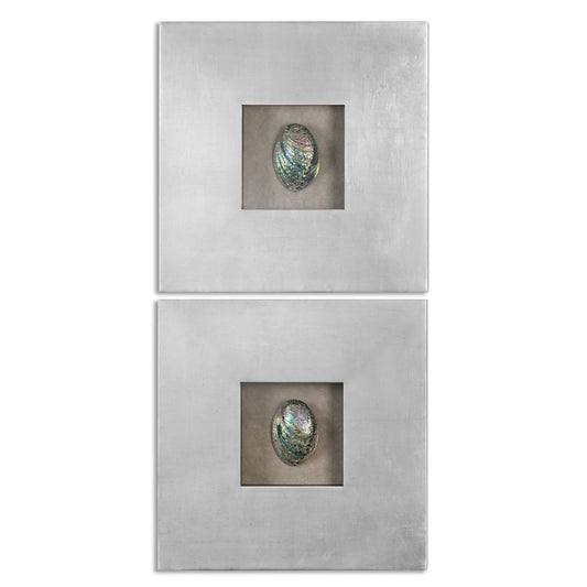 Abalone Shells Silver Wall Art, Canadian warehouse ONLY