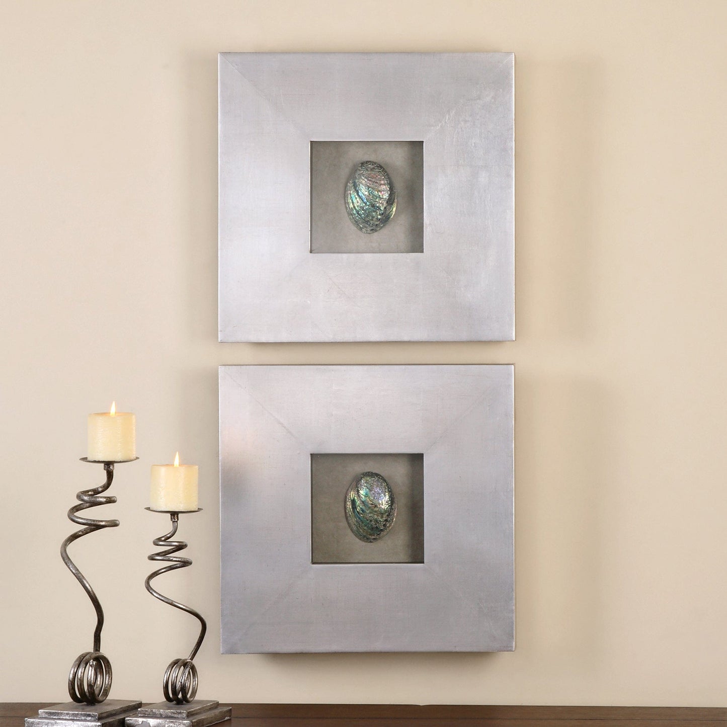 Abalone Shells Silver Wall Art, Canadian warehouse ONLY