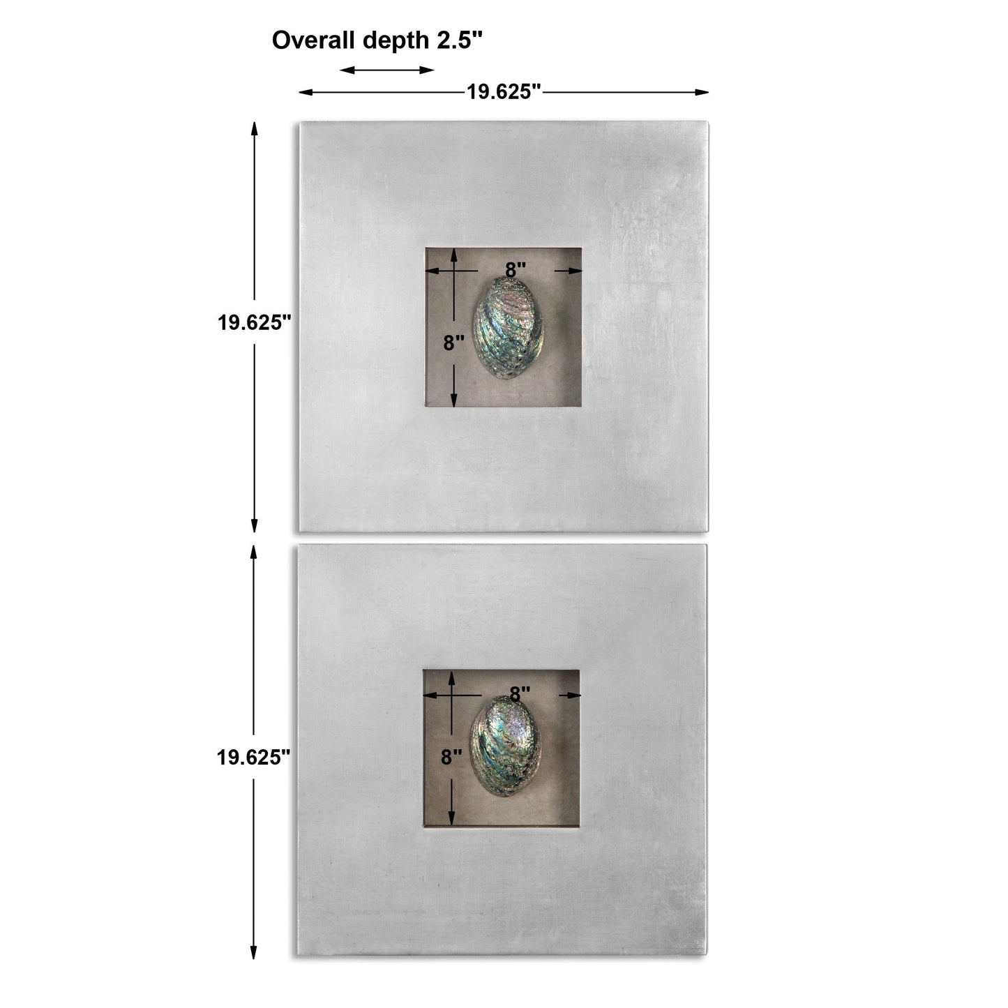 Abalone Shells Silver Wall Art, Canadian warehouse ONLY